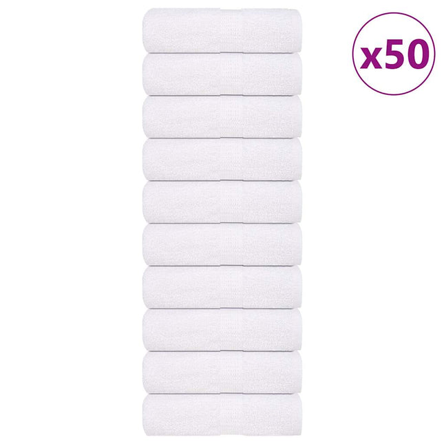 Asciugamani per Sapone 50 pz Bianco 30x30cm 360g/mÂ² 100% Cotone