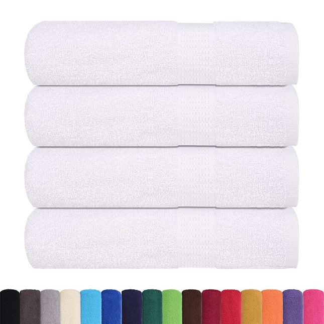 Asciugamani Doccia 4 pz Bianchi 70x140 cm 360 g/mÂ² 100% Cotone