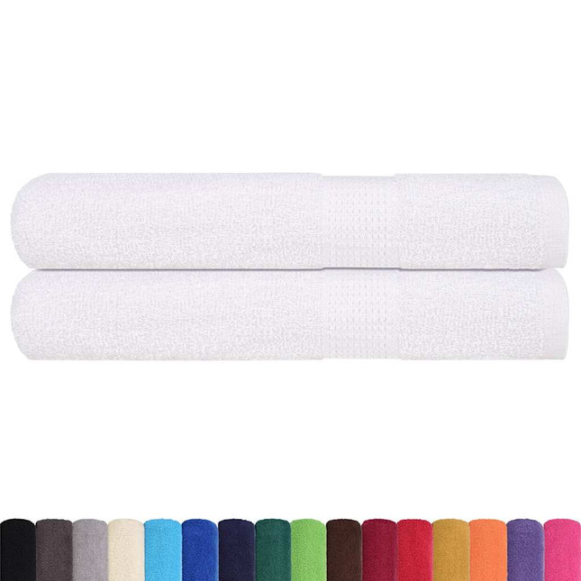 Asciugamani per Sauna 2 pz Bianchi 80x200cm 360g/mÃ‚Â² 100% Cotone