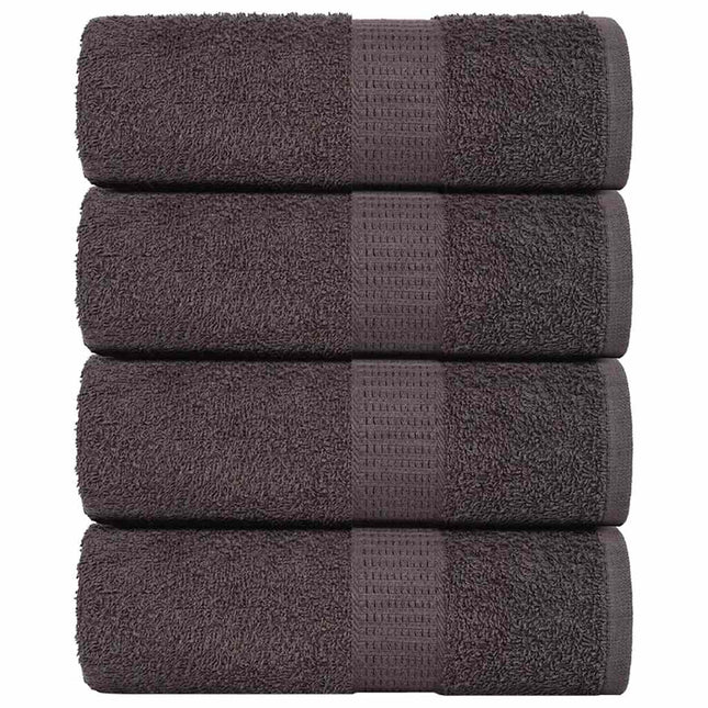Asciugamani Ospiti 4 pz Antracite 30x50 cm 360 g/mÂ² 100% Cotone