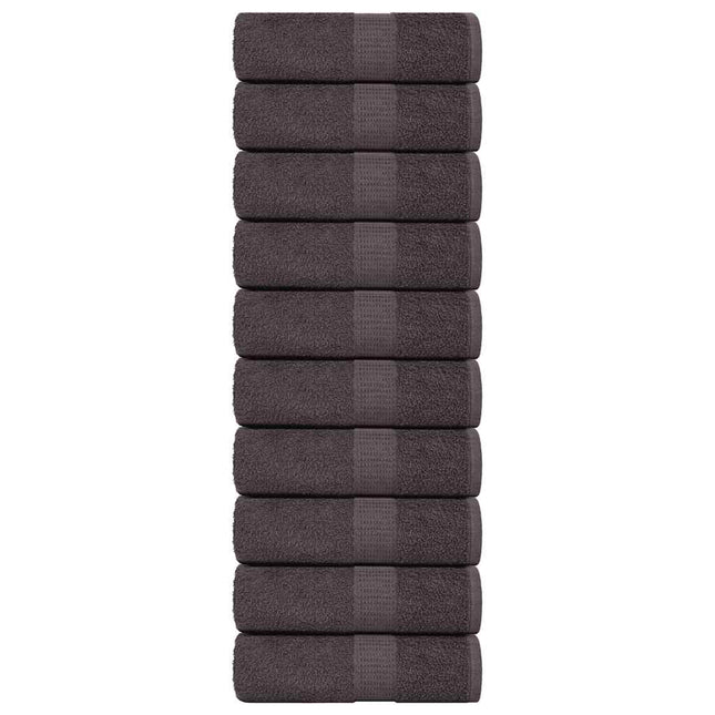Asciugamani Ospiti 10 pz Antracite 30x50cm 360 g/mÂ² 100% Cotone