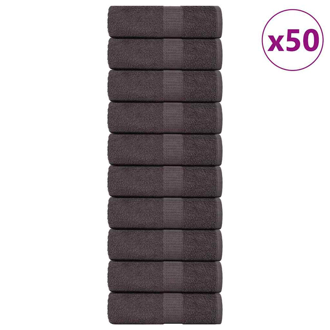 Asciugamani Ospiti 50 pz Antracite 30x50cm 360 g/mÂ² 100% Cotone