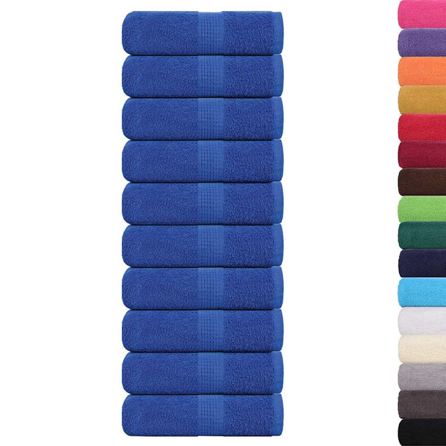 Asciugamani Ospiti 10 pz Blu 30x50 cm 360 g/mÂ² 100% Cotone