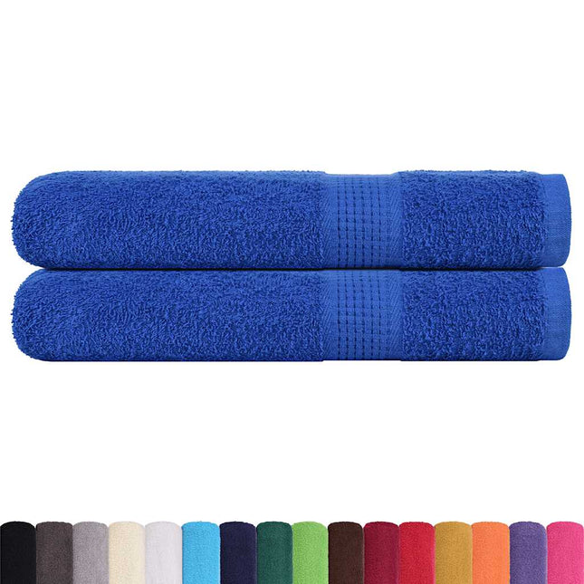 Asciugamani per Sauna 2 pz Blu 80x200cm 360g/mÂ² 100% Cotone