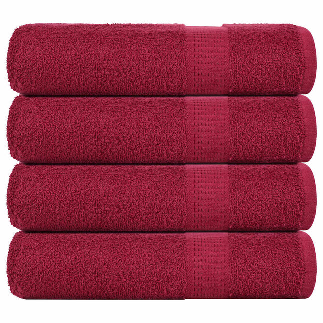 Asciugamani Doccia 4 pz Bordeaux 70x140 cm 360 g/mÂ² 100% Cotone