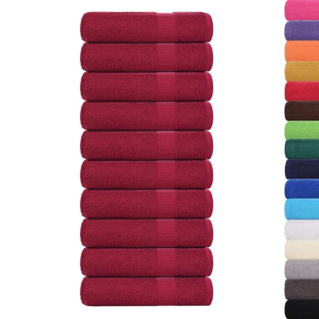 Asciugamani Doccia 10 pz Bordeaux 70x140cm 360 g/mÂ² 100% Cotone
