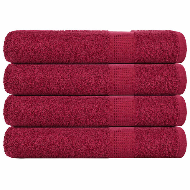Asciugamani per Sauna 4pz Bordeaux 80x200cm 360g/mÂ² 100% Cotone