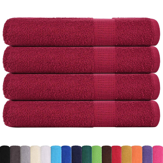 Asciugamani per Sauna 4pz Bordeaux 80x200cm 360g/mÂ² 100% Cotone