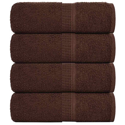 Asciugamani per Sapone 4 pz Marrone 30x30cm 360g/mÃ‚Â² 100% Cotone