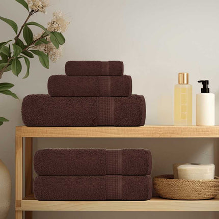 Asciugamani per Sapone 4 pz Marrone 30x30cm 360g/mÃ‚Â² 100% Cotone