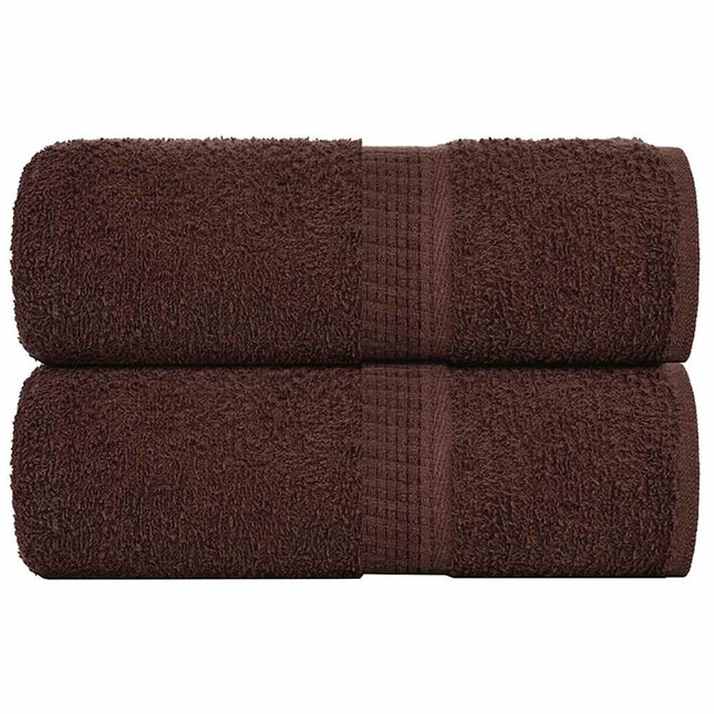 Asciugamani Ospiti 2 pz Marrone 30x50 cm 360 g/mÂ² 100% Cotone