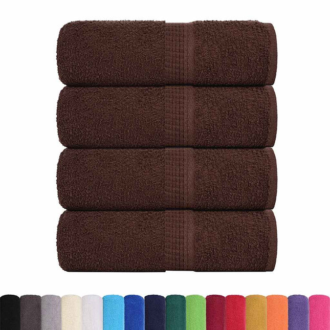 Asciugamani Ospiti 4 pz Marrone 30x50 cm 360 g/mÂ² 100% Cotone