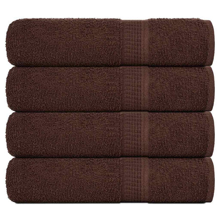 Asciugamani da Bagno 4 pz Marrone 100x150cm 360g/mÃ‚Â² 100% Cotone