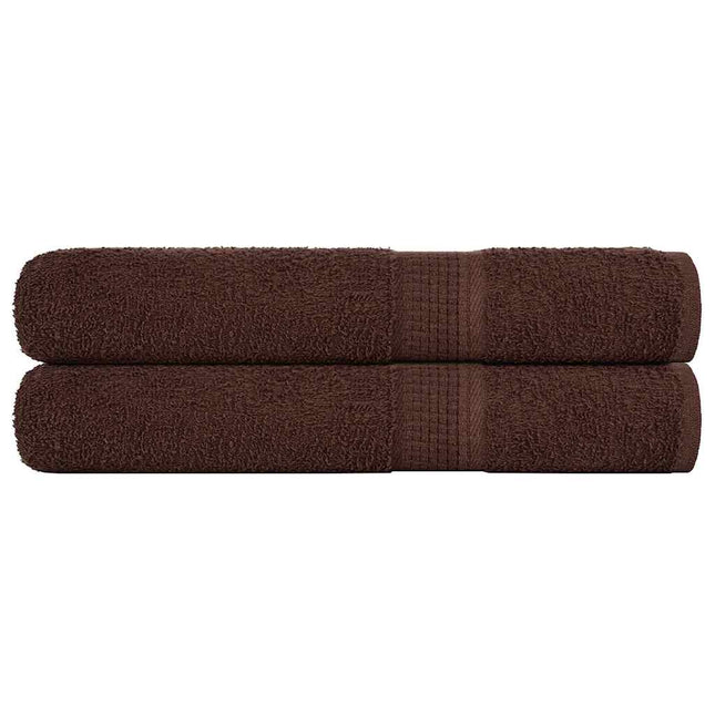 Asciugamani per Sauna 2 pz Marrone 80x200cm 360g/mÂ² 100% Cotone