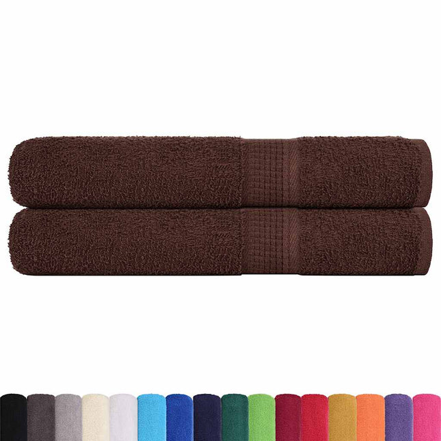 Asciugamani per Sauna 2 pz Marrone 80x200cm 360g/mÂ² 100% Cotone
