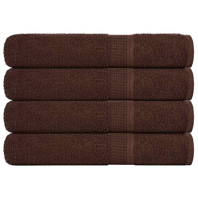 Asciugamani per Sauna 4 pz Marrone 80x200cm 360g/mÂ² 100% Cotone