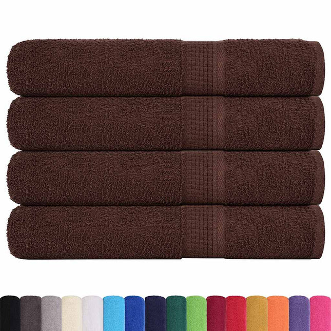 Asciugamani per Sauna 4 pz Marrone 80x200cm 360g/mÂ² 100% Cotone