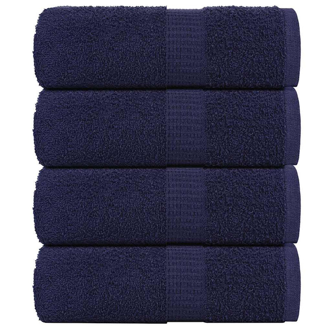 Asciugamani Ospiti 4 pz Blu Marino 30x50cm 360 g/mÂ² 100% Cotone