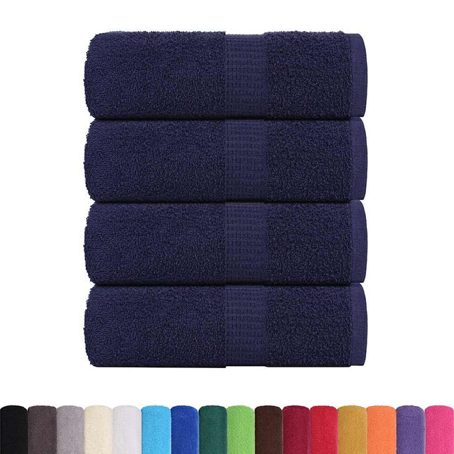 Asciugamani Ospiti 4 pz Blu Marino 30x50cm 360 g/mÂ² 100% Cotone