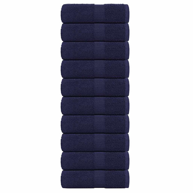 Asciugamani Ospiti 10pz Blu Marino 30x50cm 360 g/mÂ² 100% Cotone