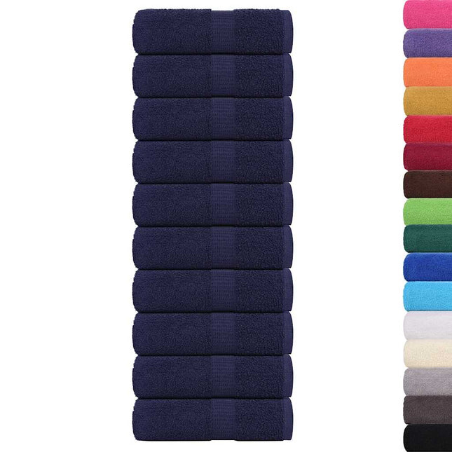 Asciugamani Ospiti 10pz Blu Marino 30x50cm 360 g/mÂ² 100% Cotone