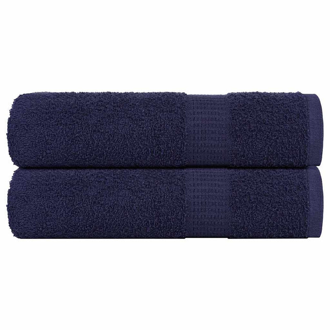 Asciugamani Doccia 2 pz Blu Marino 70x140cm 360g/mÂ² 100% Cotone
