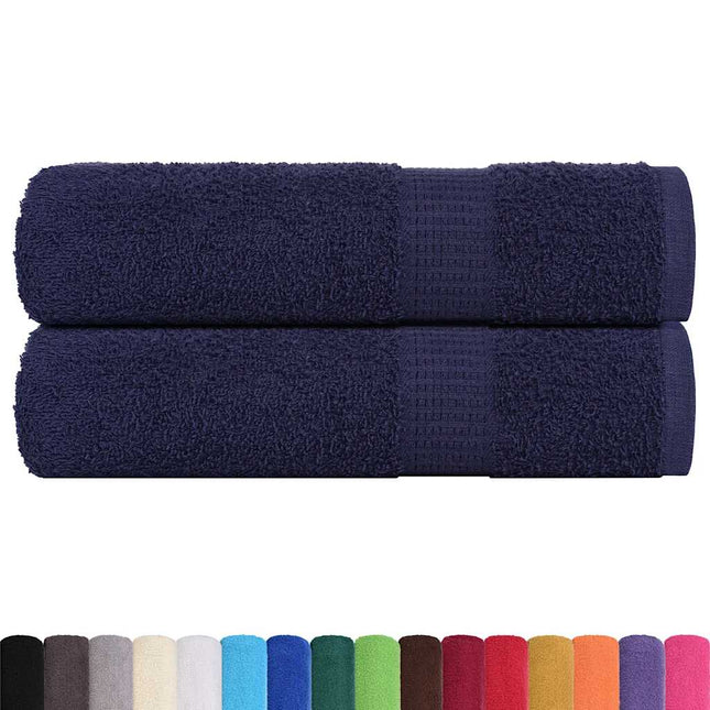 Asciugamani Doccia 2 pz Blu Marino 70x140cm 360g/mÂ² 100% Cotone