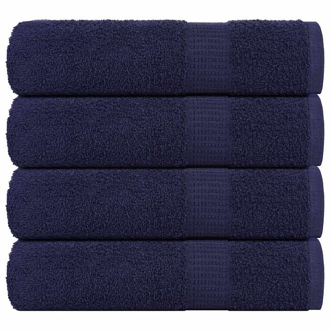 Asciugamani Doccia 4 pz Blu Marino 70x140cm 360g/mÂ² 100% Cotone
