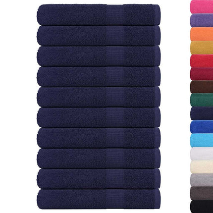 Asciugamani 10 pz Blu Marino 100x200 cm 360 g/mÂ² 100% Cotone