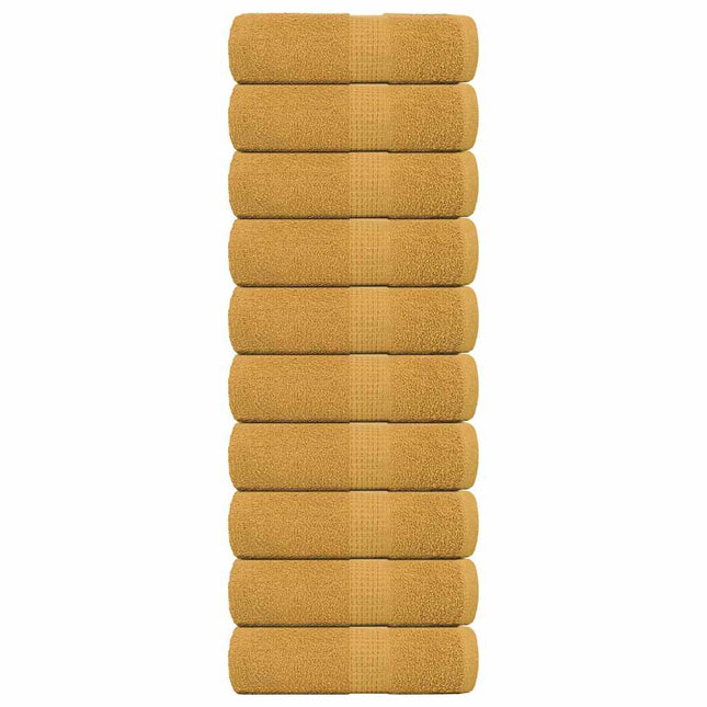 Asciugamani per Sapone 10 pz Oro 30x30cm 360 g/mÂ² 100% Cotone