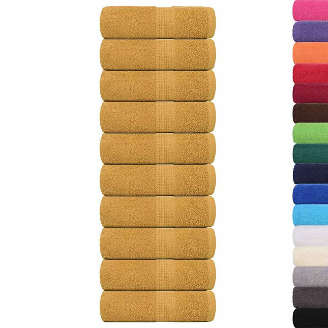 Asciugamani Ospiti 10 pz Oro 30x50 cm 360 g/mÂ² 100% Cotone