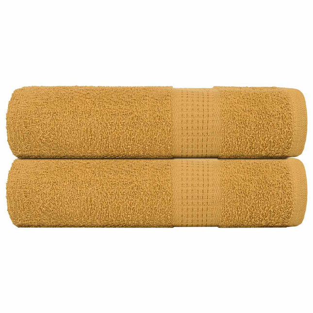 Asciugamani Doccia 2 pz Oro 70x140 cm 360 g/mÂ² 100% Cotone