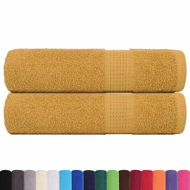 Asciugamani Doccia 2 pz Oro 70x140 cm 360 g/mÂ² 100% Cotone