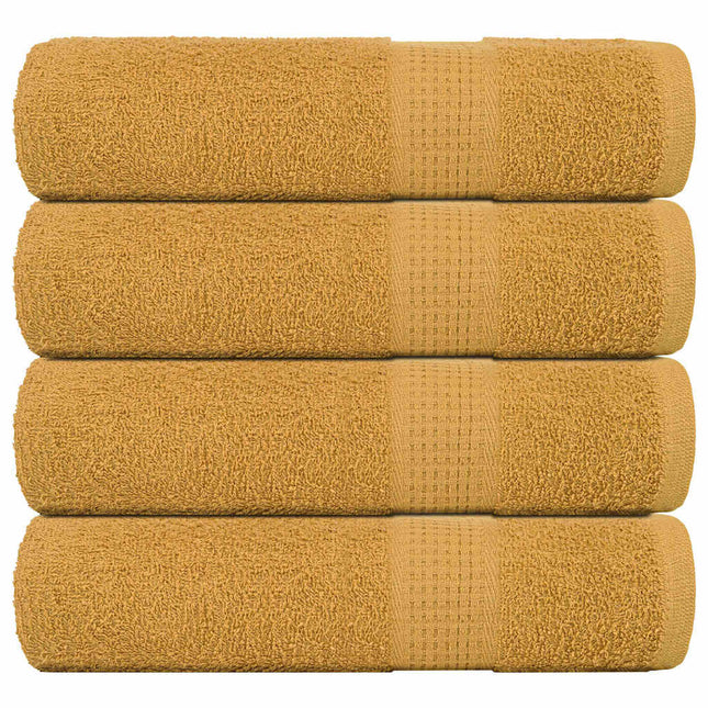 Asciugamani Doccia 4 pz Oro 70x140 cm 360 g/mÂ² 100% Cotone
