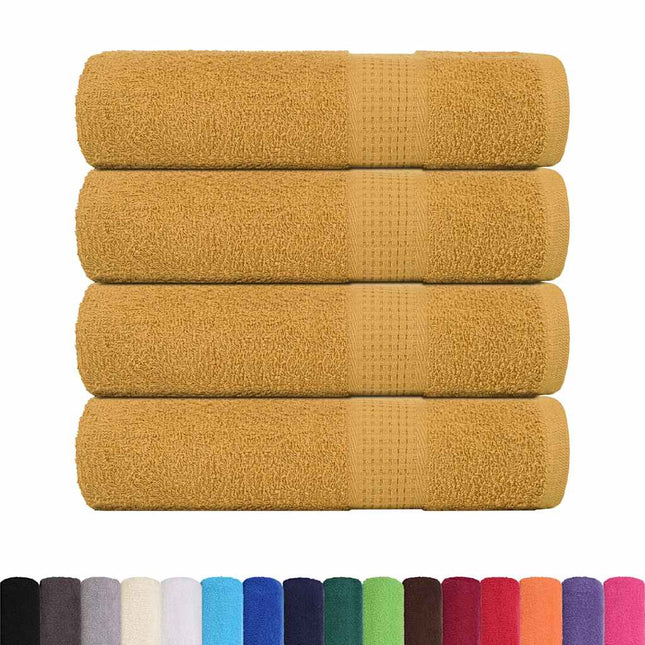 Asciugamani Doccia 4 pz Oro 70x140 cm 360 g/mÂ² 100% Cotone