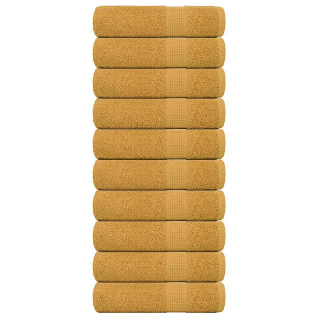 Asciugamani Doccia 10 pz Oro 70x140 cm 360 g/mÂ² 100% Cotone