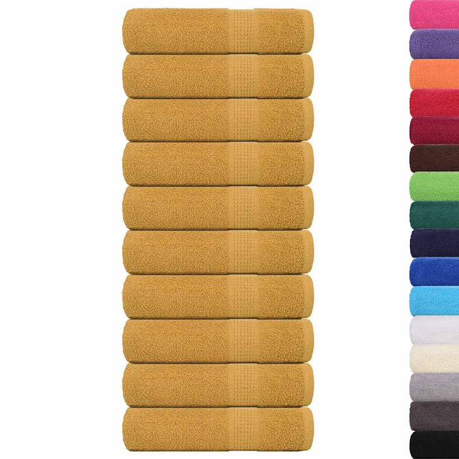 Asciugamani Doccia 10 pz Oro 70x140 cm 360 g/mÂ² 100% Cotone