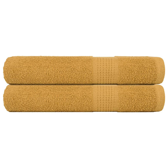 Asciugamani per Sauna 2 pz Oro 80x200 cm 360 g/mÂ² 100% Cotone