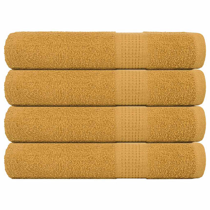 Asciugamani per Sauna 4 pz Oro 80x200 cm 360 g/mÃ‚Â² 100% Cotone