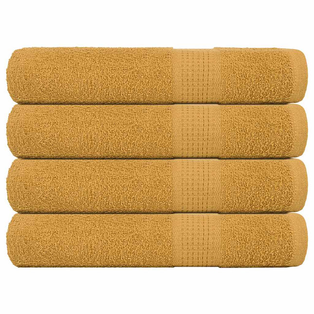 Asciugamani per Sauna 4 pz Oro 80x200 cm 360 g/mÂ² 100% Cotone
