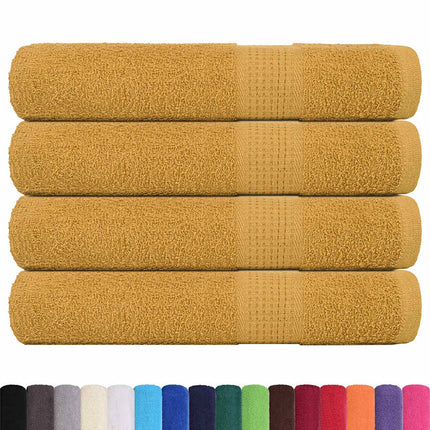 Asciugamani per Sauna 4 pz Oro 80x200 cm 360 g/mÃ‚Â² 100% Cotone