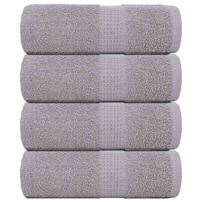 Asciugamani per Sapone 4 pz Grigio 30x30cm 360g/mÃ‚Â² 100% Cotone