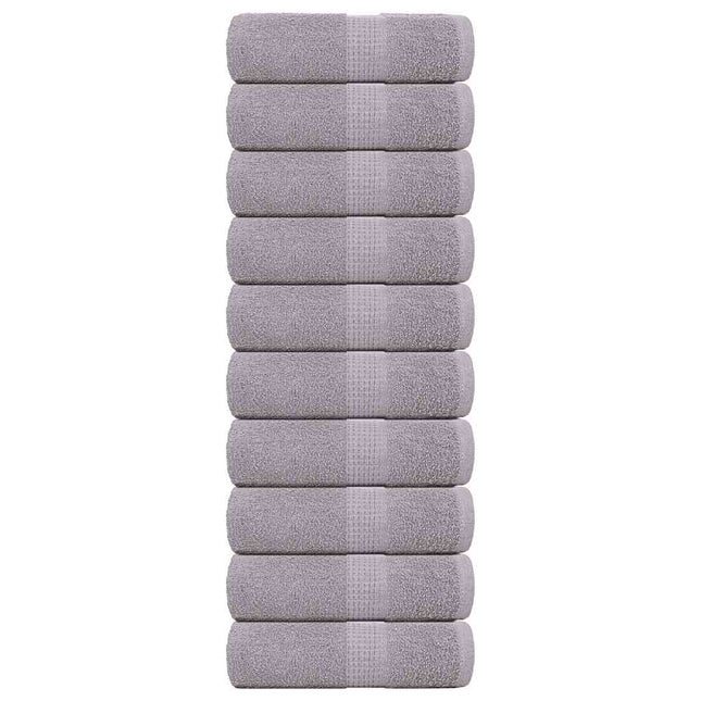 Asciugamani per Sapone 10 pz Grigio 30x30cm 360g/mÃ‚Â² 100% Cotone