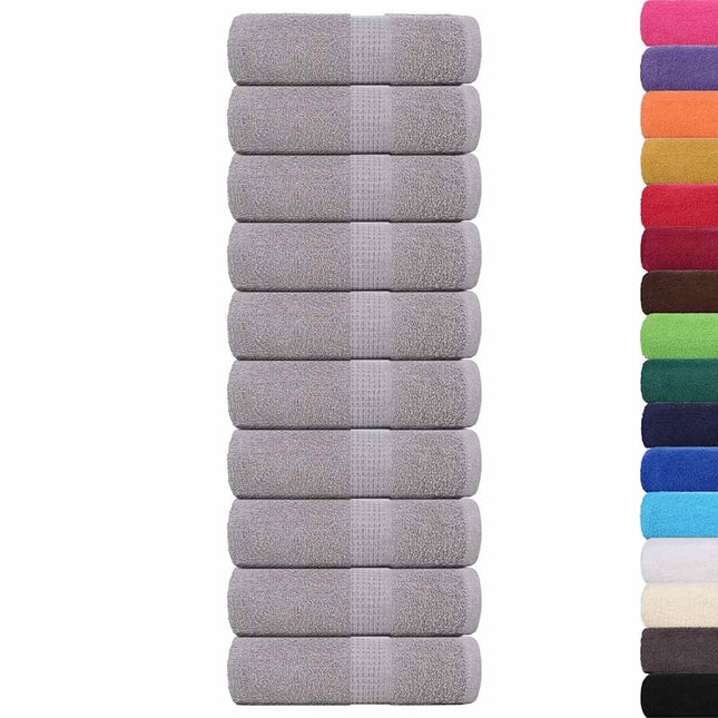 Asciugamani per Sapone 10 pz Grigio 30x30cm 360g/mÃ‚Â² 100% Cotone