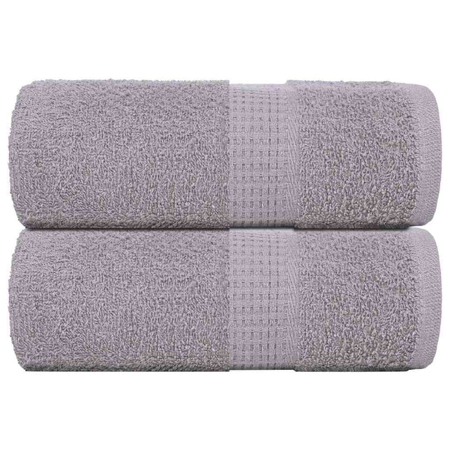 Asciugamani Ospiti 2 pz Grigio 30x50 cm 360 g/mÃ‚Â² 100% Cotone