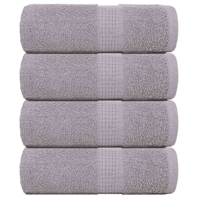 Asciugamani Ospiti 4 pz Grigio 30x50 cm 360 g/mÃ‚Â² 100% Cotone