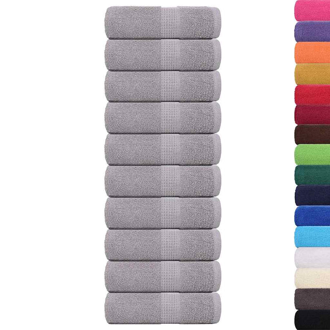 Asciugamani Ospiti 10 pz Grigio 30x50 cm 360 g/mÂ² 100% Cotone