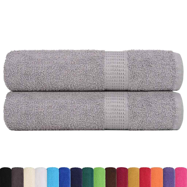 Asciugamani Doccia 2 pz Grigio 70x140 cm 360 g/mÃ‚Â² 100% Cotone
