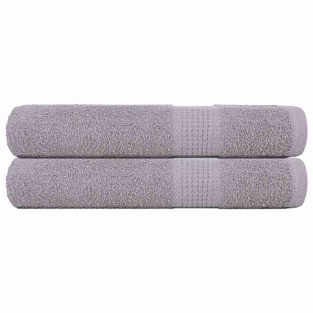 Asciugamani per Sauna 2 pz Grigio 80x200cm 360g/mÂ² 100% Cotone