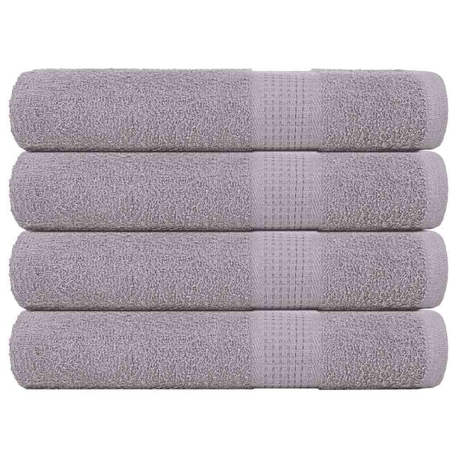 Asciugamani per Sauna 4 pz Grigio 80x200cm 360g/mÃ‚Â² 100% Cotone